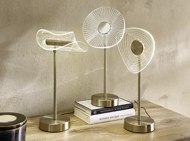 drei modere Tischlampen