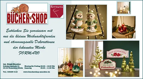 Bücher Shop Muschter Anzeige Weihnachtszeit, Formano